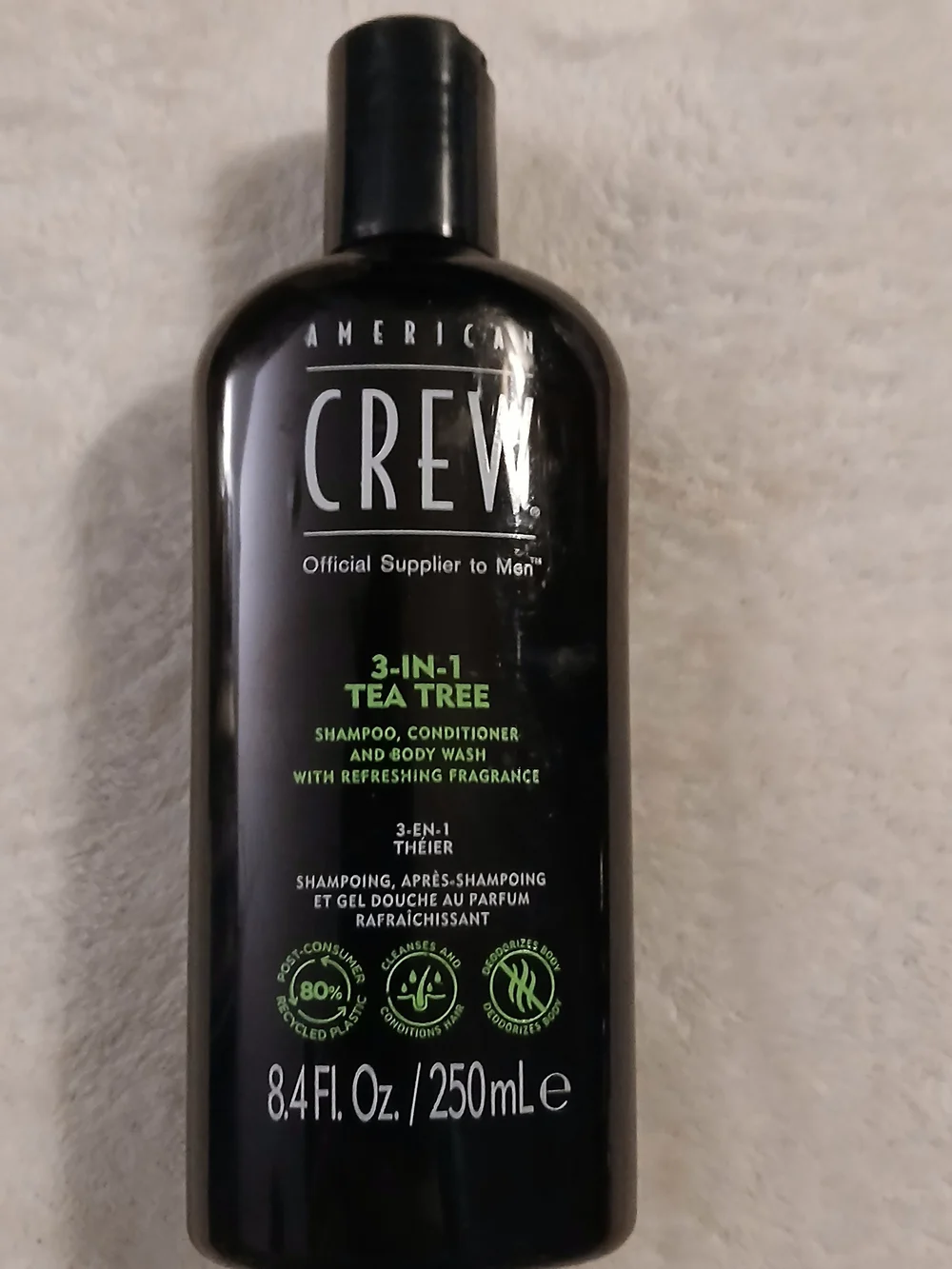 💚 American Crew 3-in-1 Tea Tree Shampoo Conditioner Body Wash for Mem